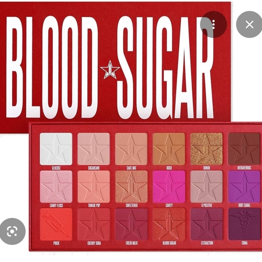 Jeffree Star Blood Sugar Palette - Red, Gold, and Pink Tones